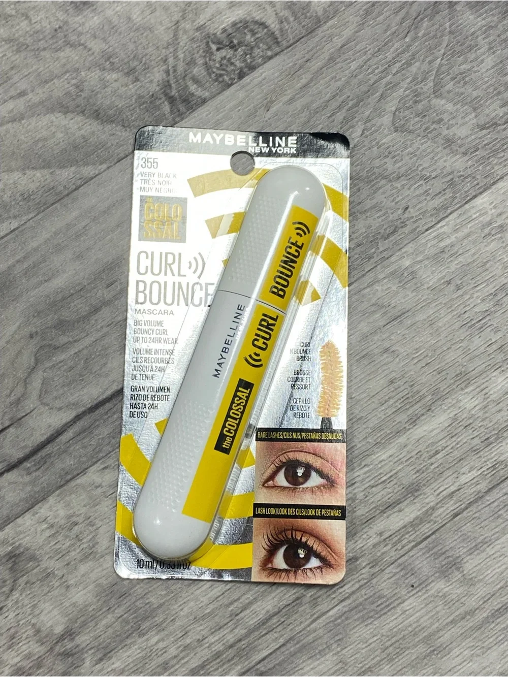 Maybelline Curl Bounce Mascara Tube in White and Yellow